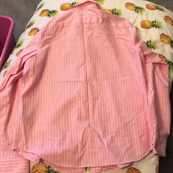 Pink and white vertical striped button down - Picture 3 of 3
